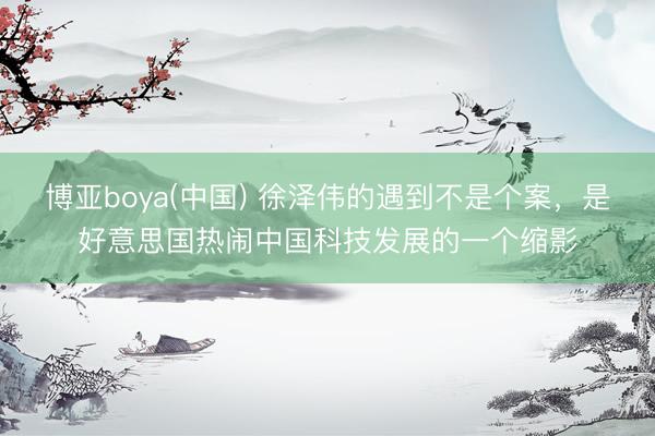 博亚boya(中国) 徐泽伟的遇到不是个案，是好意思国热闹中国科技发展的一个缩影