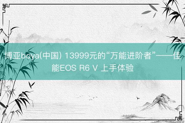 博亚boya(中国) 13999元的“万能进阶者”——佳能EOS R6 V 上手体验