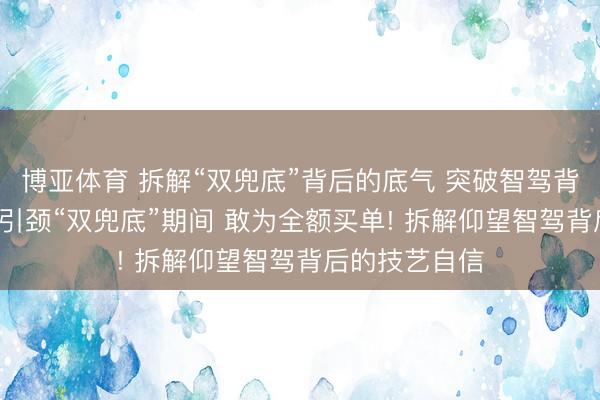 博亚体育 拆解“双兜底”背后的底气 突破智驾背负盲区， 仰望引颈“双兜底”期间 敢为全额买单! 拆解仰望智驾背后的技艺自信
