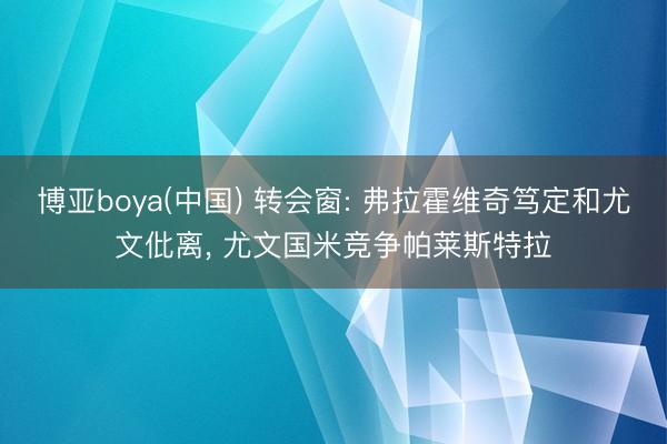 博亚boya(中国) 转会窗: 弗拉霍维奇笃定和尤文仳离， 尤文国米竞争帕莱斯特拉