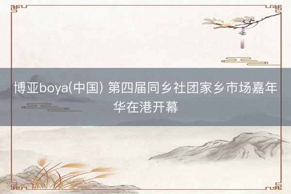 博亚boya(中国) 第四届同乡社团家乡市场嘉年华在港开幕