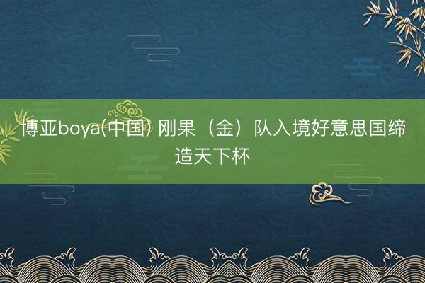 博亚boya(中国) 刚果（金）队入境好意思国缔造天下杯